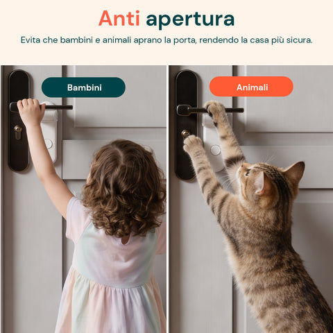 avilia home set 2 blocca maniglie adesivi di sicurezza con pulsanti bilaterali per bambini e animali h 23x45 cm ean 8052879011214