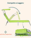 Lettino con design pieghevole e compatto per trasporto facile e conservazione salvaspazio, ideale per spiaggia, giardino e vacanze