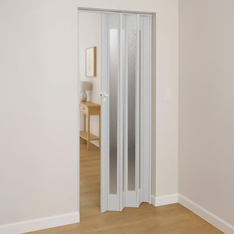 garden friend porta a soffietto bianca 85x215 cm in pvc con inserti ps e chiusura a chiave ean 8023755042714