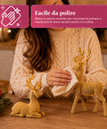 saint joy renne natalizie dorate set 2 pezzi in resina distesa ed eretta ean 8050043127983
