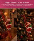 saint joy babbo natale sulla scala animato con musica decorazione h72 cm ean 8050043127938