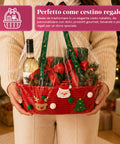 saint joy cestino natalizio in corda di cotone rosso 30x20x12 cm con manici ean 8050043128102