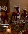 saint joy renne natalizie in velluto rosso set 3 pezzi decorazione da tavolo ean 8050043128300