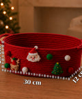 saint joy cestino natalizio in corda di cotone rosso 30x20x12 cm con manici ean 8050043128102
