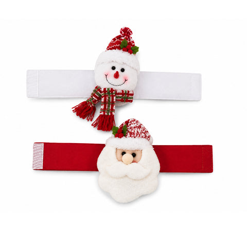 saint joy fermatende natalizi set 2 babbo natale e pupazzo di neve 16x30 cm ean 8050043127914