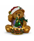 saint joy orsetto di natale luminoso con trenino rotante e carillon teddy xmas bear station decorazione natalizia led in poliresina 205 cm ean 8050043127662