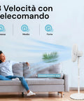 Ventilatore a Piantana 45W 3 Pale con Telecomando, Timer e 3 Velocità Bianco-DCG-ean-8032774626430