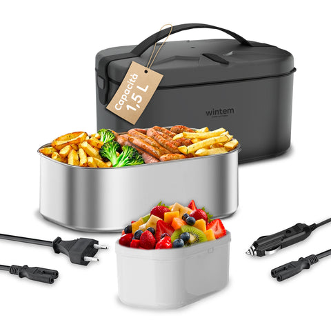 Lunchy+ 3 v 1 elektrický ohřívač jídla 80 W z oceli pro domácnost i auto