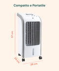 Raffrescatore 80w Confflusso 300m³/H, 3 Velocità E Serbatoio 4l Acqua E Ghiaccio