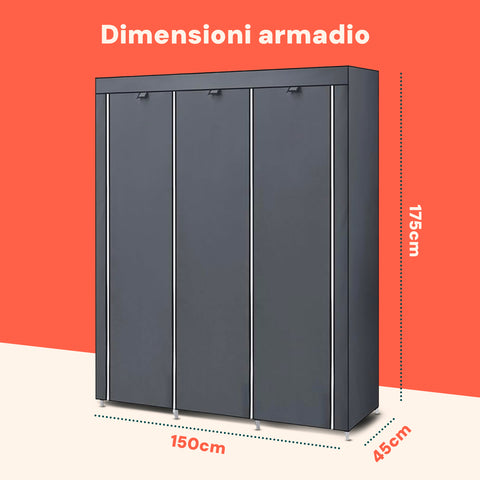 Avilia Scaffale Armadio in TNT con 9 Ripiani Modulabili Multiuso Design Salvaspazio Vestiti Scarpe Ean 8056819052541