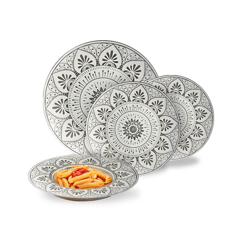 Porcelánová jídelní souprava 18dílná s dekorací Mandala pro 6 osob