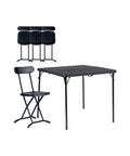 Set Tavolo Pieghevole a Valigetta con 4 Sedie in Acciaio Verniciato Antracite Horeca Ean-8023755053482