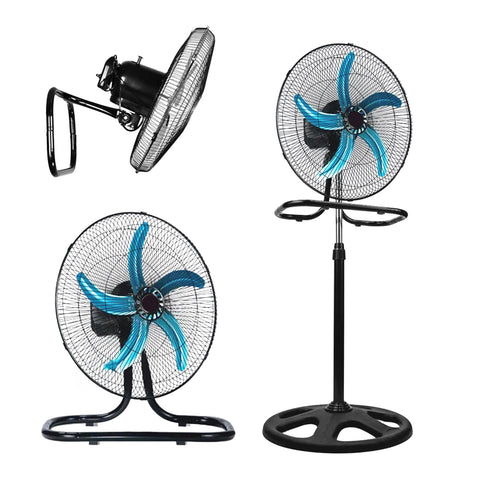 Ventilátor 50W 3 v 1 na stěnu, na stůl a na stojan s 50cm kovovými lopatkami