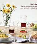 Vaso in Vetro Trasparente 30 cm con Design Nido d'Ape per Casa e Arredamento Ean-8025358206111
