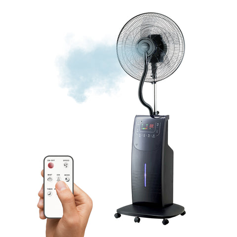 Stojanový ventilátor s rozprašovačem 90W, nádržka 3L a oscilace