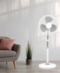 Ventilatore a Piantana 45W 3 Pale con Telecomando, Timer e 3 Velocità Bianco-DCG-ean-8032774626430