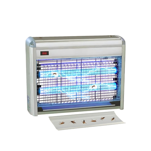 Elektrický lapač komárů 30 W s tlačítkem zapnutí/vypnutí, vyjímatelnou vaničkou a dvěma UV trubicemi