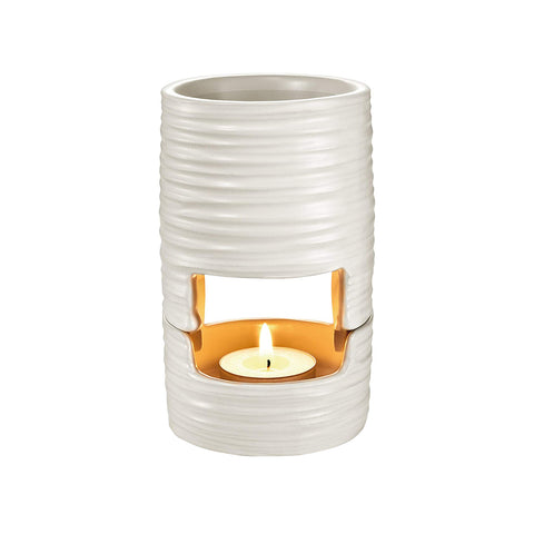 Aroma difuzér z bílé glazované keramiky, kompaktní a elegantní design