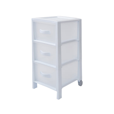 Komoda Futura Slim se 3 zásuvkami v bílé barvě