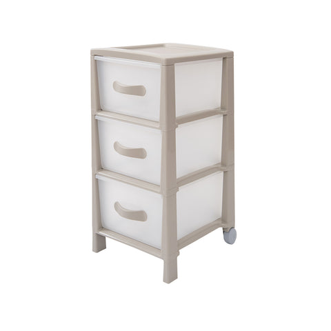 Komoda Futura Slim se 3 zásuvkami v taupe barvě