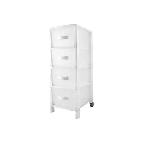 Komoda Futura Slim se 4 zásuvkami, bílá