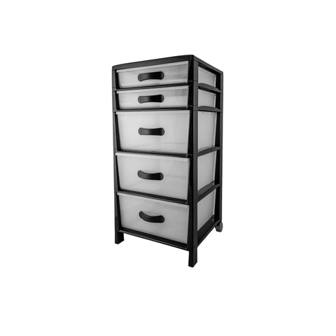 Komoda Futura Slim s 5 zásuvkami, černá