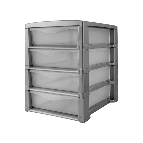 Komoda Spring Office se 4 zásuvkami šedá