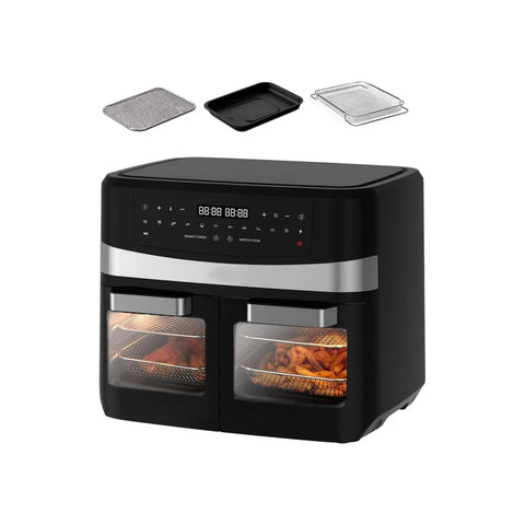 immagine-1-dcg-friggitrice-forno-ad-aria-12l-a-2-porte-con-12-programmi-e-6-accessori-ean-8052780964500