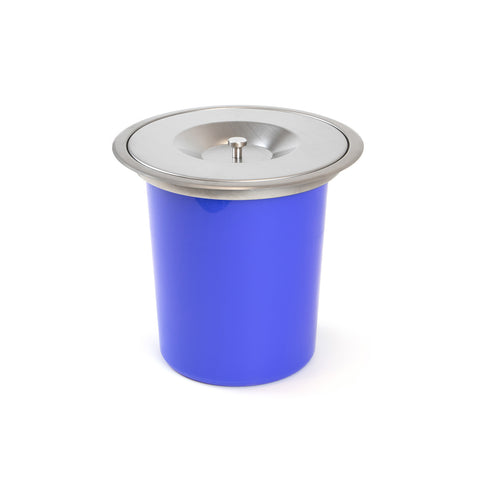 Vestavný odpadkový koš na kuchyňskou pracovní desku s víkem 6l ø2 1cm modrý