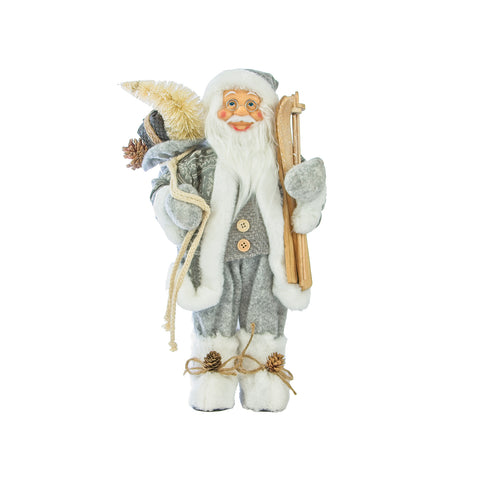 Dekorace Santa Claus s pytlem a lyžemi 40cm