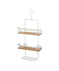 immagine-1-feridras-mensola-con-gancio-da-doccia-a-3-ripiani-in-bambu-in-acciaio-bianco-26x55x10cm-ean-8056471564000
