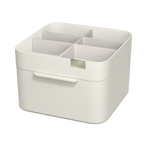 Organizér na kosmetiku se zásuvkou a 10 přihrádkami, bílý