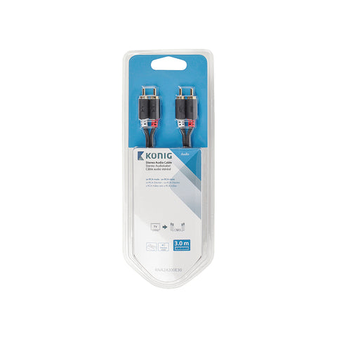 Audio kabel 2x RCA samec - samec 3m