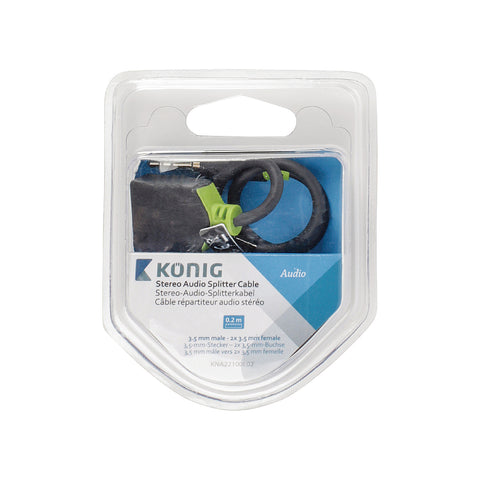 Audio kabel M 3,5mm - 2x 3,5mm F 0,20m