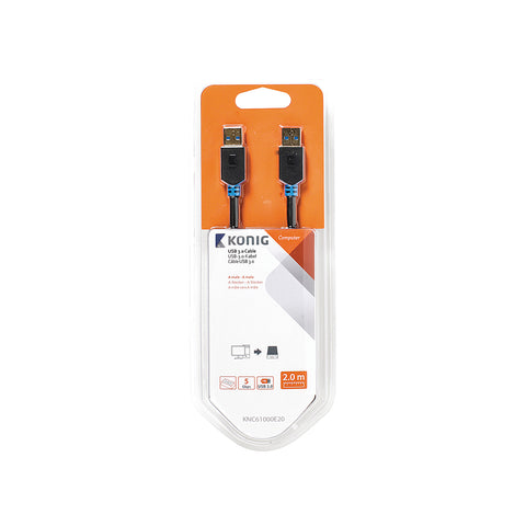 USB kabel 3,0 samec A - samec A 2m