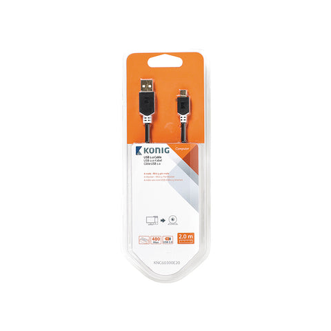 USB kabel samec - mini samec 5pin 2m