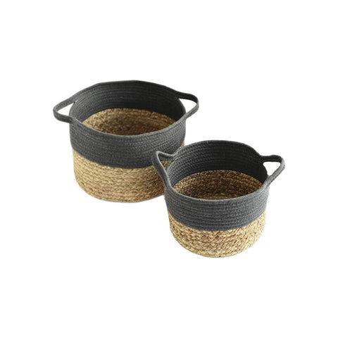 Sada 2 úložných košíků z mořské trávy 18/20cm