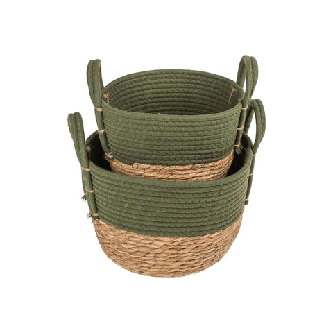 Sada 2 úložných košíků z mořské trávy 18/20cm