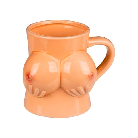 Hrnek Mug s dekorací v podobě ženského poprsí, zábavný motiv 11x9cm
