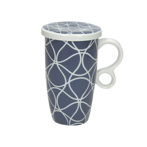 Šedá porcelánová konvice na čaj 420cc