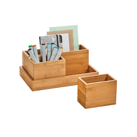 Organizér s bambusovým podnosem 28x18x11cm
