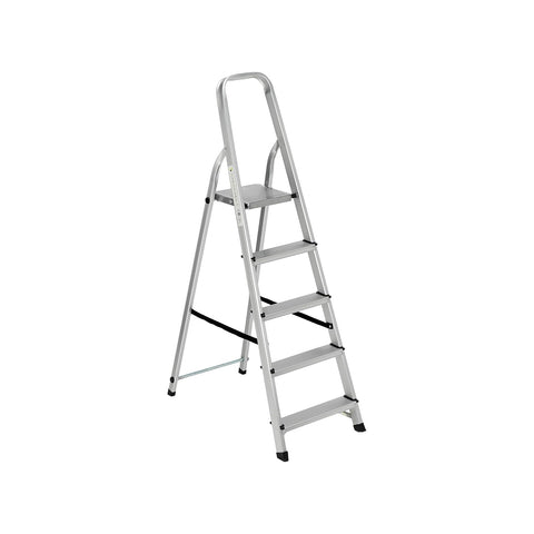 Skládací hliníkový žebřík s 5 stupni